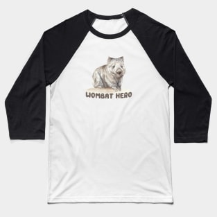 Wombat Hero Watercolor Illustration Baseball T-Shirt